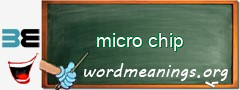 WordMeaning blackboard for micro chip